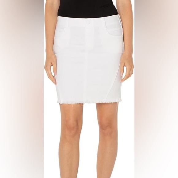 NWT‎ Stitch Fix Liverpool The Gia Glider Skirt In White Size 4/27 - Picture 1 of 10